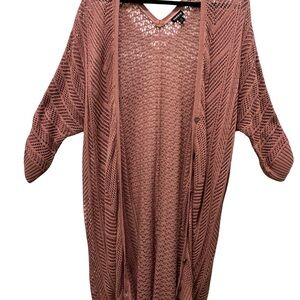 Torrid Dusty Rose Open Knit Cardigan